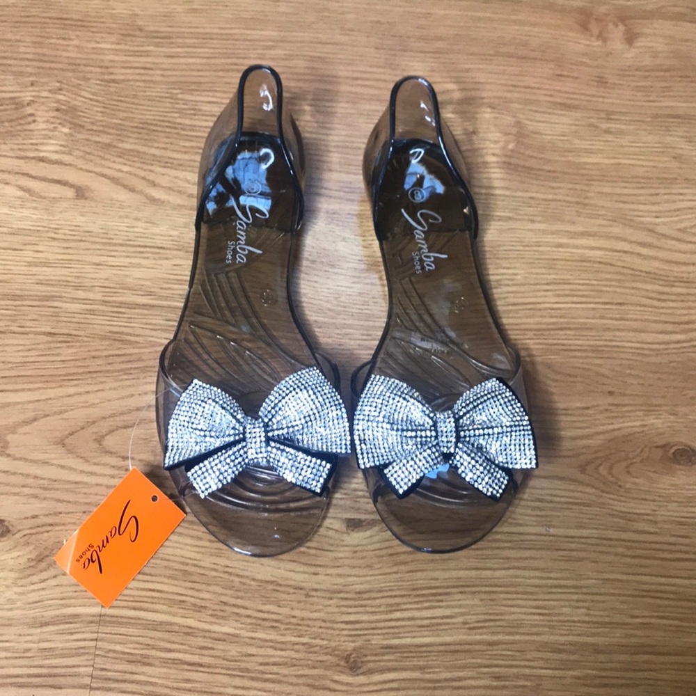 Samba Shoes Clear Black Size 8 Sparkling Brand New